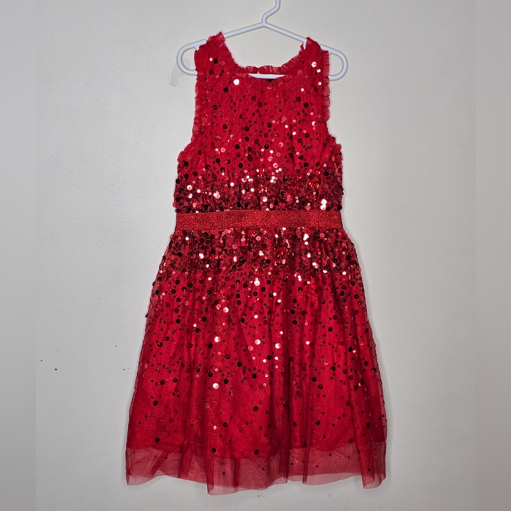 Trixie Girl Red sequin girls party dress size M